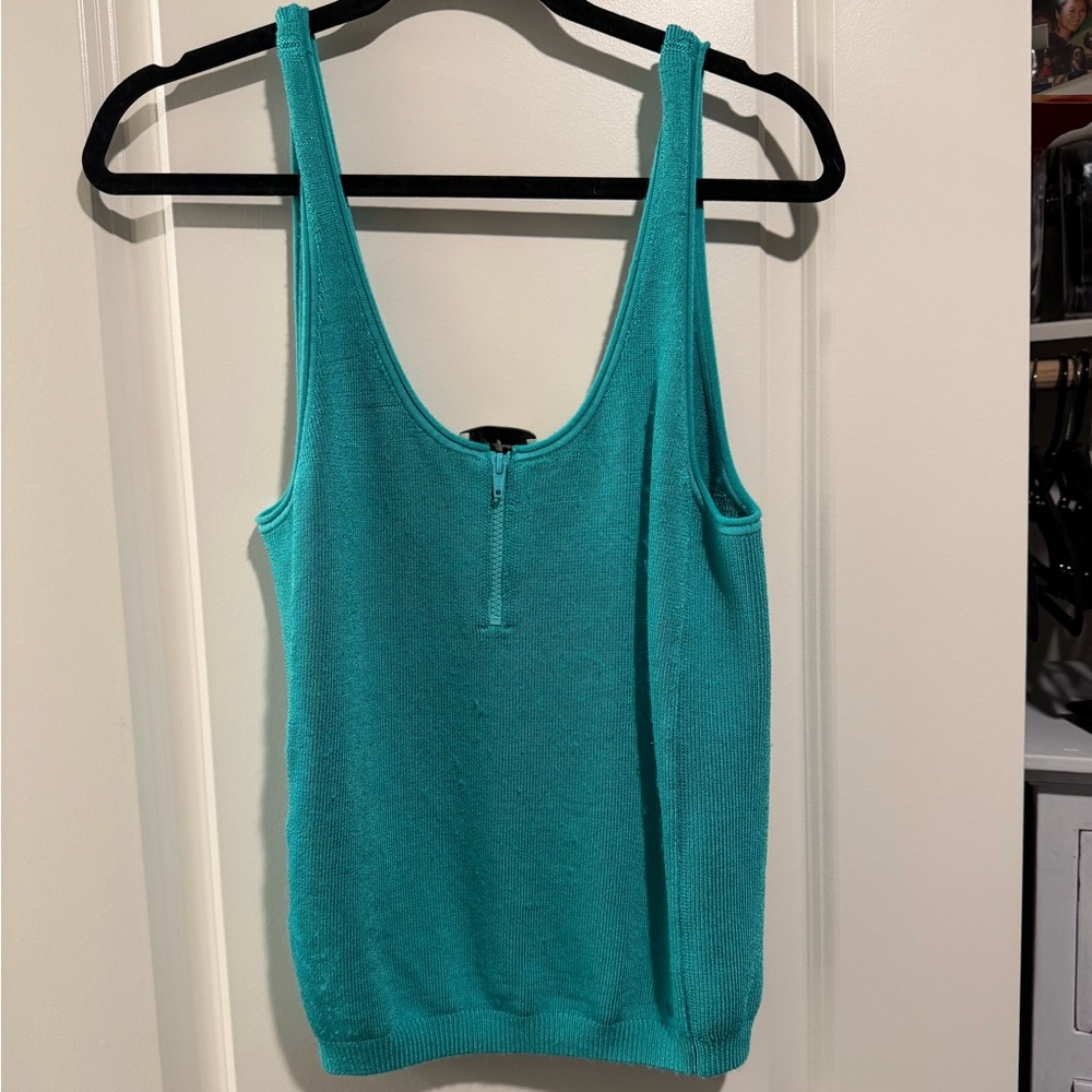 Chic Teal Knit Tank Top
